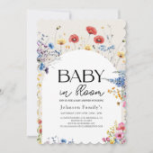 Elegante moderne Baby in Bloom Shower Spring Invit Kaart (Voorkant)
