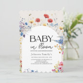 Elegante moderne Baby in Bloom Shower Spring Invit Kaart (Staand voorkant)