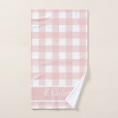 Elegante moderne babyroze witte buffelruit bad handdoek (Handdoek)