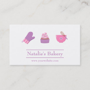 Elegante Moderne Bakkerij Cafe voor Cupcakes Roze  Visitekaartje