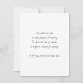Elegante moderne begrafenis bedankkaart (Achterkant)