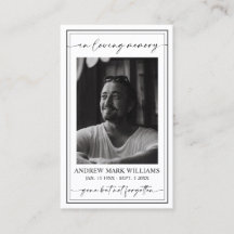 Elegante moderne begrafenis gebed foto kaart