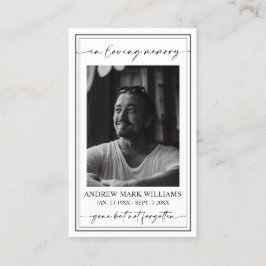 Elegante moderne begrafenis gebed foto kaart visitekaartje