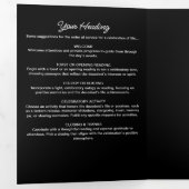 Elegante moderne begrafenis / herdenkingsdienst drieluik programma (Binnenzijde eerst)