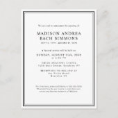 Elegante moderne begrafenisdienst viering van het briefkaart (Voorkant)