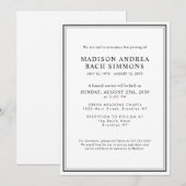 Elegante moderne begrafenisdienst viering van het kaart (Voorkant / Achterkant)