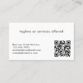 Elegante moderne beige logo QR-code professioneel Visitekaartje (Achterkant)