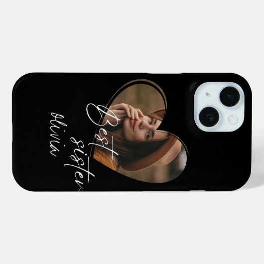 Elegante moderne beste zuster foto zwart Case-Mate iPhone case (Achterkant (horizontaal))