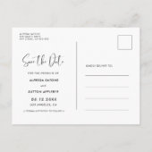 Elegante & moderne Bewaar de datum foto Aankondigingskaart (Achterkant)