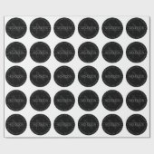 Elegante moderne bewerkbare monogram zwart & wit cadeaupapier (Vlak)