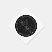 Elegante moderne bewerkbare monogram zwart & wit servet (Hoek)