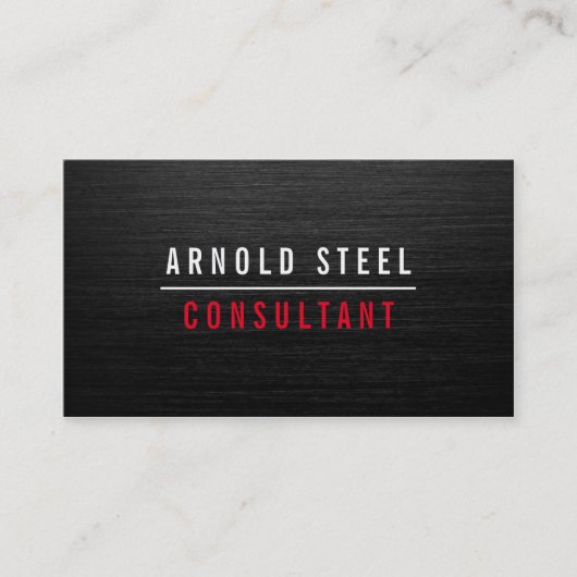 Elegante moderne black metal professionele vlakte visitekaartje (Voorkant)