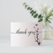 Elegante moderne bladeren bedankkaart briefkaart (Staand voorkant)