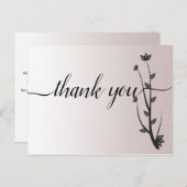 Elegante moderne bladeren bedankkaart briefkaart (Voorkant / Achterkant)