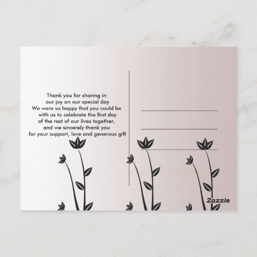 Elegante moderne bladeren bedankkaart briefkaart (Achterkant)