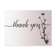 Elegante moderne bladeren bedankkaart