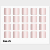 Elegante moderne blanco sjabloon roze goud vierkante sticker (Vel)