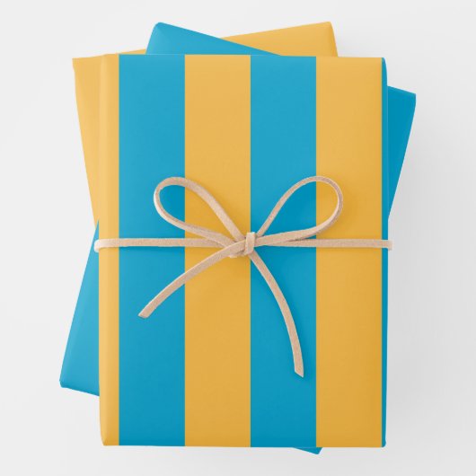 Elegante, moderne blauw geel all-gelegenheid gestr inpakpapier vel (In situ)