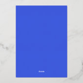 Elegante moderne blauwe gouden surfergolf strand b folie uitnodiging (Achterkant)