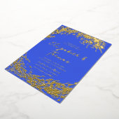 Elegante moderne blauwe gouden surfergolf strand b folie uitnodiging (Gedraaid)