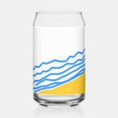 Elegante moderne blauwe strandgolven blikvorm glas (Achterkant)