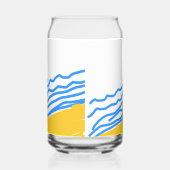 Elegante moderne blauwe strandgolven blikvorm glas (Rechts)