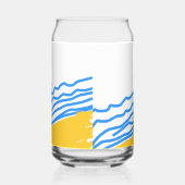 Elegante moderne blauwe strandgolven blikvorm glas (Links)