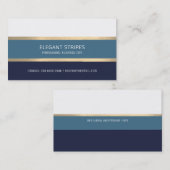 Elegante moderne blauwe strepen Professional Visitekaartje (Voorkant / Achterkant)