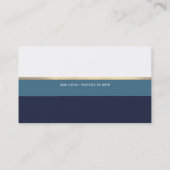 Elegante moderne blauwe strepen Professional Visitekaartje (Achterkant)