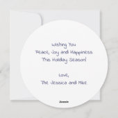 Elegante moderne blauwe vredesgoudster feestdagenkaart (Achterkant)