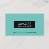 Elegante moderne blauwgrijze schoonheidcoupon kortingskaartje (Voorkant)