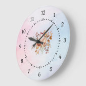 Elegante moderne Blauwgroen bloemen Grote Klok (Hoek)