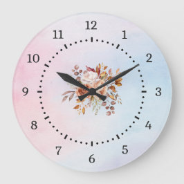 Elegante moderne Blauwgroen bloemen Grote Klok