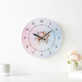 Elegante moderne Blauwgroen bloemen Grote Klok (Huis)