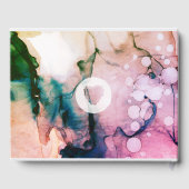 ** Elegante moderne Blauwgroen perzik Waterverf br Gastenboek (Achterkant)