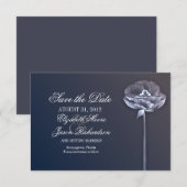 Elegante moderne bloem Bewaar de datum platte kaar Save The Date (Voorkant / Achterkant)