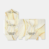 Elegante Moderne Bloem Goud Witte Lijn Collectie Bedankdoosjes (Uitgevouwen)