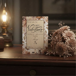 Elegante moderne bloem Happy Valentijnsdag Feestdagenkaart