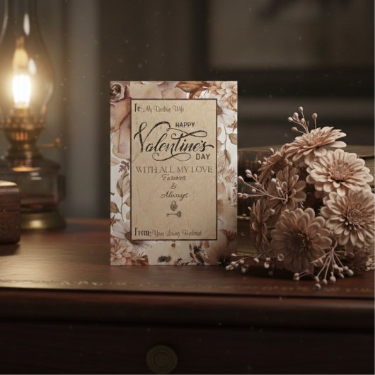 Elegante moderne bloem Happy Valentijnsdag Feestdagenkaart