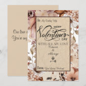 Elegante moderne bloem Happy Valentijnsdag Feestdagenkaart (Voorkant / Achterkant)