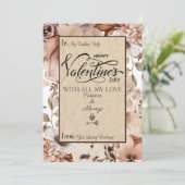 Elegante moderne bloem Happy Valentijnsdag Feestdagenkaart (Staand voorkant)