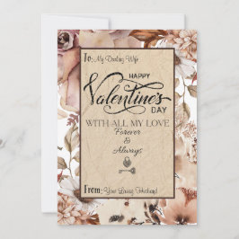 Elegante moderne bloem Happy Valentijnsdag Feestdagenkaart