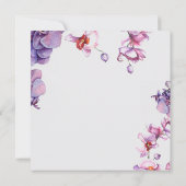 Elegante moderne bloem Paarse orchidee bruiloft Kaart (Achterkant)