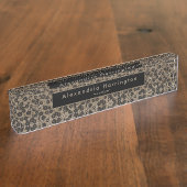 Elegante Moderne Bloemen Acryl Nieuwe Baan Gift Naambordje (Zijkant)