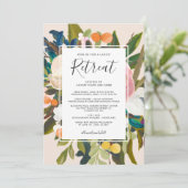 Elegante Moderne Bloemen Dames Retraite Ivoor Kaart (Staand voorkant)