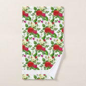 Elegante moderne bloemen en script op wit bad handdoek (Handdoek)