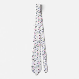 Elegante moderne bloemen en vlinderpatroon stropdas