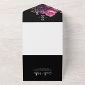 Elegante moderne bloemen Moody bruiloft All In One Uitnodiging (Buitenkant)