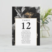 Elegante moderne bloemen tafel nummer Zitting Graf Kaart (Staand voorkant)