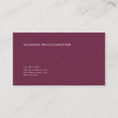 Elegante moderne bloemenbordeaux & wit visitekaartje (Achterkant)